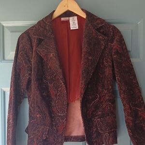 Paisley Maroon Corduroy Blazer JUNIORS
